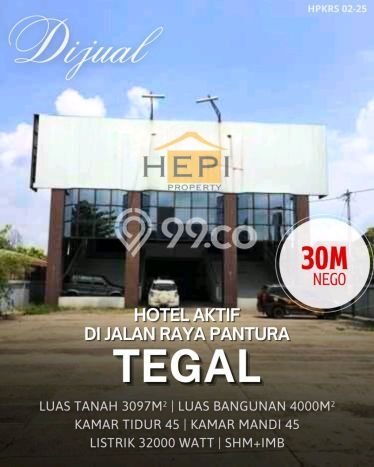 Dijual Hotel di Tegal Barat, Luas 4000m2m², Area Berkembang, Jalan Utama Dijual Hotel di Tegal Barat, Luas 4000m2m², Area Berkembang, Jalan Utama