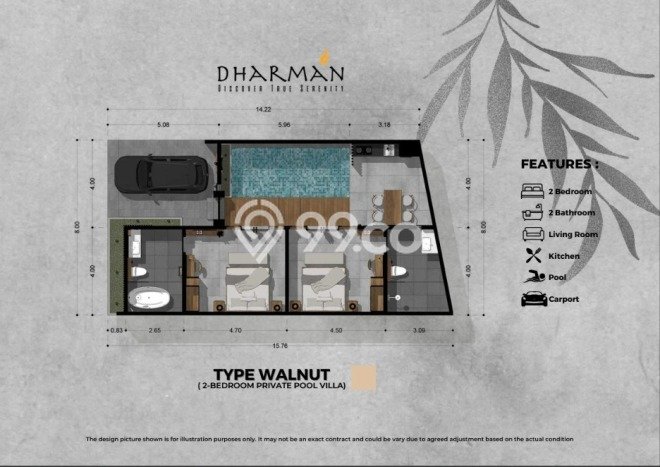 Ready to Use! Premium House LT 275m2 Desain Elegan di Canggu Ready to Use! Premium House LT 275m2 Desain Elegan di Canggu