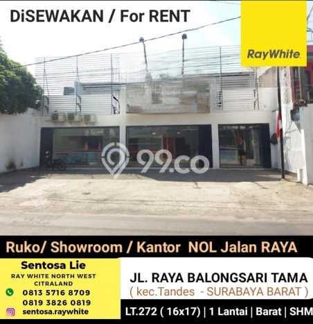 Ruko bagus disewakan di Tandes Surabaya dengan LB 179m2 harga sewa terbaik Ruko bagus disewakan di Tandes Surabaya dengan LB 179m2 harga sewa terbaik