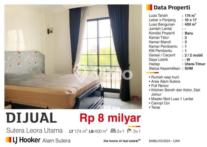 Rumah Elit LB 400m2 Siap Pakai Desain Elegan di Alam Sutera, Tangerang Rumah Elit LB 400m2 Siap Pakai Desain Elegan di Alam Sutera, Tangerang