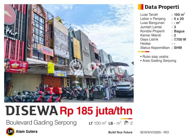 Disewakan Ruko di Kawasan Ramai Gading Serpong Luas 300m2 Disewakan Ruko di Kawasan Ramai Gading Serpong Luas 300m2