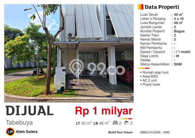 Rumah Modern Minimalis 2 KT Siap Huni di BSD Rumah Modern Minimalis 2 KT Siap Huni di BSD