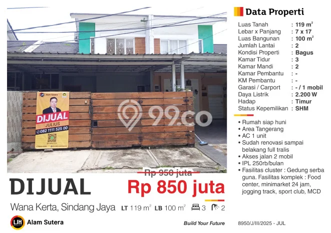 Rumah Modern Minimalis 3 KT Bisa Langsung Pindah di Sindang Jaya Rumah Modern Minimalis 3 KT Bisa Langsung Pindah di Sindang Jaya