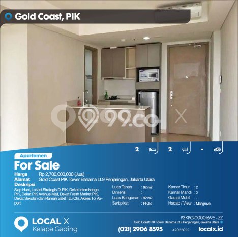 Hunian Apartemen High-Class untuk Dijual di Jakarta Utara dengan 2 BR & 2 Kamar Mandi Hunian Apartemen High-Class untuk Dijual di Jakarta Utara dengan 2 BR & 2 Kamar Mandi