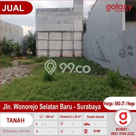 Tanah di Rungkut, Surabaya Luas 100m2 Dijual Segera Tanah di Rungkut, Surabaya Luas 100m2 Dijual Segera