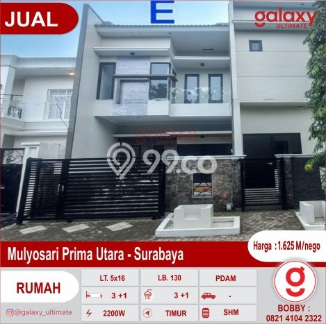 Rumah Strategis Minimalis Lb 140m2 di Mulyorejo, Surabaya Rumah Strategis Minimalis Lb 140m2 di Mulyorejo, Surabaya