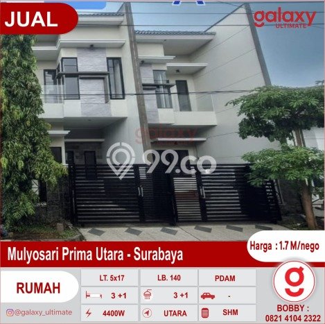 Rumah Strategis Minimalis Lb 140m2 di Mulyorejo, Surabaya Rumah Strategis Minimalis Lb 140m2 di Mulyorejo, Surabaya
