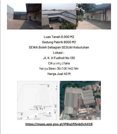 Lokasi Strategis! Dijual Pabrik Bisnis di Cikarang Utara, Cikarang Kondisi Bagus Lokasi Strategis! Dijual Pabrik Bisnis di Cikarang Utara, Cikarang Kondisi Bagus