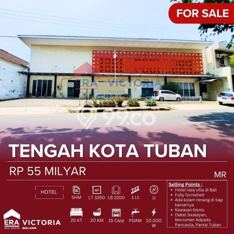 Hotel Strategis di Tuban, Luas 2200m2m², Lokasi Bisnis, Ramai Hotel Strategis di Tuban, Luas 2200m2m², Lokasi Bisnis, Ramai