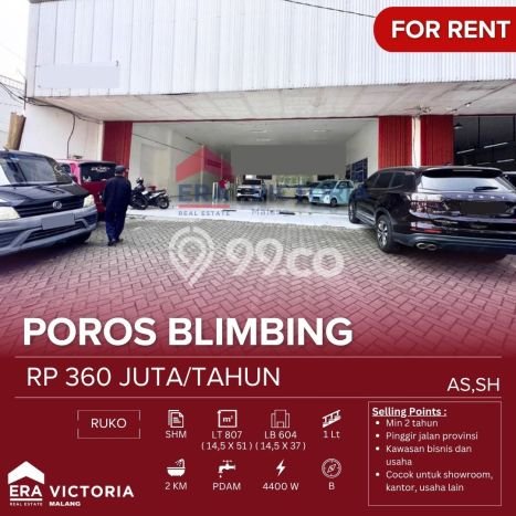 Area Strategis! Disewakan Ruko Lokasi Blimbing, Malang Cocok untuk Bisnis Area Strategis! Disewakan Ruko Lokasi Blimbing, Malang Cocok untuk Bisnis