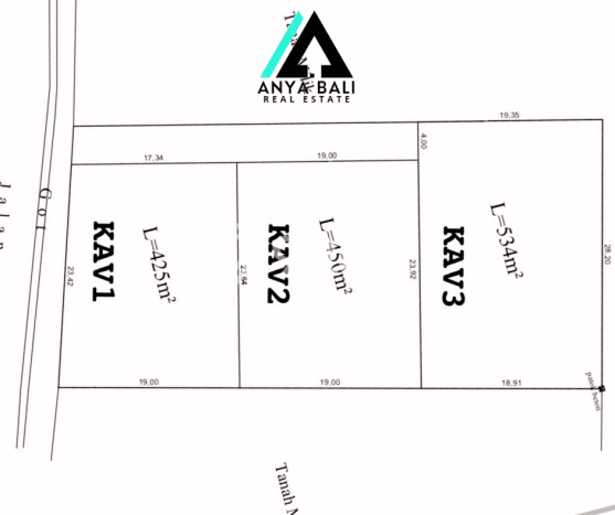 Tanah Dijual di Badung Seluas 425m2 Strategis Tanah Dijual di Badung Seluas 425m2 Strategis