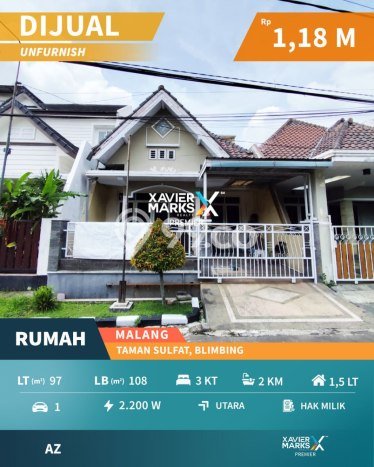 Dijual Cepat Rumah Favorit Siap Huni LB 108m2 di Blimbing, Malang Dijual Cepat Rumah Favorit Siap Huni LB 108m2 di Blimbing, Malang