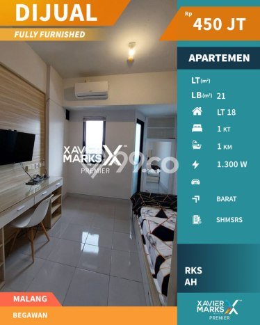 Siap Huni Apartemen 1 KT 1 KM di Tlogomas Luas 21m2 Siap Huni Apartemen 1 KT 1 KM di Tlogomas Luas 21m2