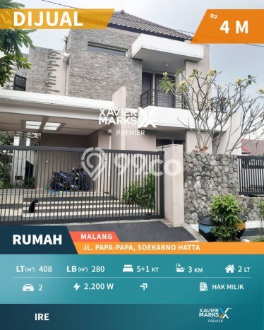 Dijual Hunian Mewah dengan Fasilitas Sekitar Komplit di Lowokwaru, Malang Dijual Hunian Mewah dengan Fasilitas Sekitar Komplit di Lowokwaru, Malang
