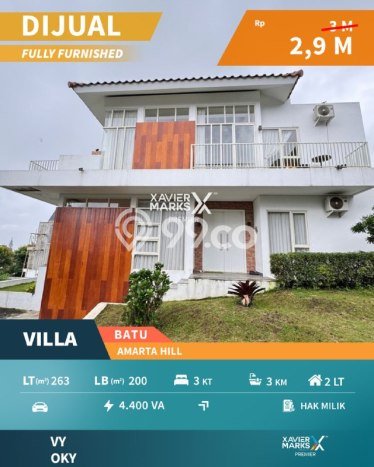 Rumah Mewah Dijual LT 263m2 di Batu, Batu Rumah Mewah Dijual LT 263m2 di Batu, Batu