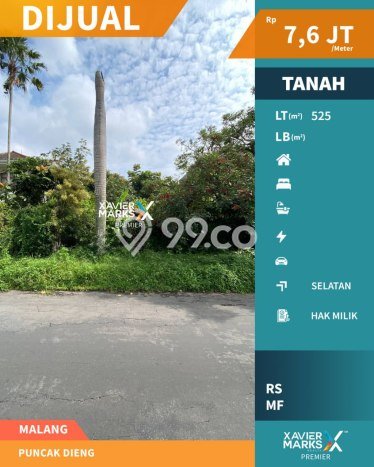 Tanah Komersial Dijual di Dau Malang 525m2 Tanah Komersial Dijual di Dau Malang 525m2