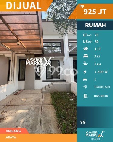 Rumah Modern 2 KT di Araya Malang Unfurnished Rumah Modern 2 KT di Araya Malang Unfurnished