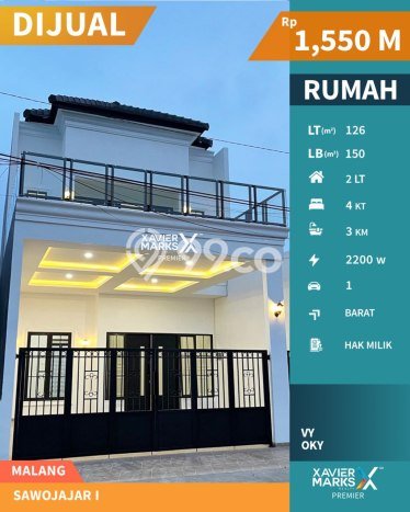 Rumah Modern 4 KT di Sawojajar Malang Unfurnished Rumah Modern 4 KT di Sawojajar Malang Unfurnished