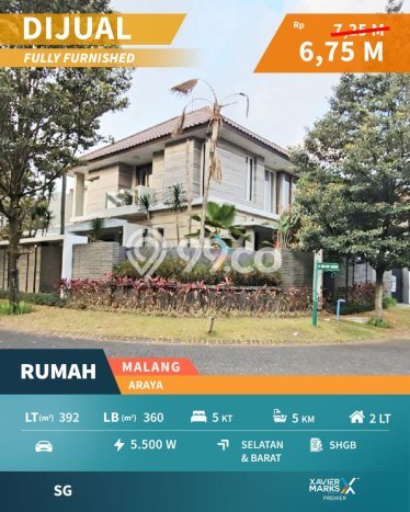 Jual Rumah Mewah Megah Dengan View Eksklusif di Araya, Malang Jual Rumah Mewah Megah Dengan View Eksklusif di Araya, Malang