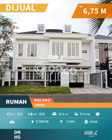 Ready to Use! Premium House LT 375m2 Desain Modern di Araya Ready to Use! Premium House LT 375m2 Desain Modern di Araya