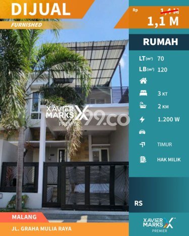 Dijual Hunian Rumah Terawat 3 Kamar di Soekarno Hatta, Malang Dijual Hunian Rumah Terawat 3 Kamar di Soekarno Hatta, Malang