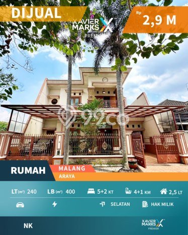 For Sale! Premium House LT 240m2 Desain Elegan di Araya For Sale! Premium House LT 240m2 Desain Elegan di Araya