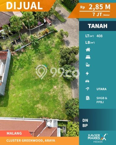 Kavling Tanah untuk Dijual di Batu, Malang, Luas 408m2 Kavling Tanah untuk Dijual di Batu, Malang, Luas 408m2