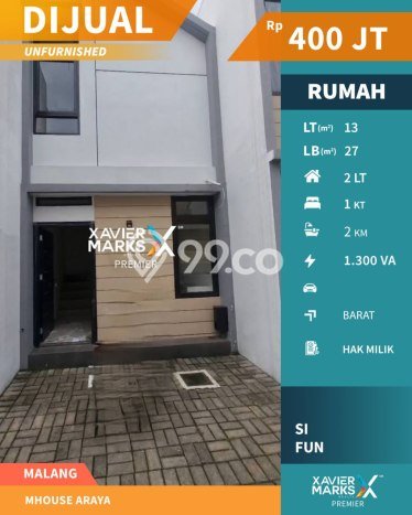 Dijual Cepat Rumah Minimalis & Modern LB 27m2 di Araya Dijual Cepat Rumah Minimalis & Modern LB 27m2 di Araya