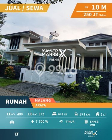 Rumah Elit LB 372m2 Siap Pakai Desain Elegan di Araya, Malang Rumah Elit LB 372m2 Siap Pakai Desain Elegan di Araya, Malang