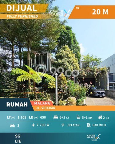 Rumah Mewah Siap Huni LT 1108m2 di Lowokwaru, Malang Rumah Mewah Siap Huni LT 1108m2 di Lowokwaru, Malang