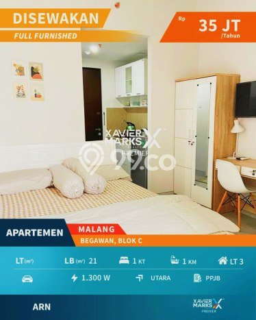 Apartemen Strategis 21m2 di Tlogomas Malang 0 Bedroom Apartemen Strategis 21m2 di Tlogomas Malang 0 Bedroom