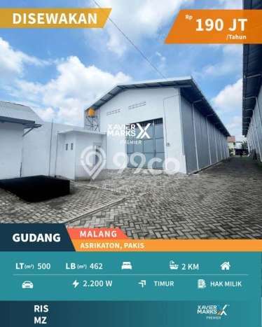 Gudang Disewa di Pakis, Malang, LT 500m2 / LB 462m2 Gudang Disewa di Pakis, Malang, LT 500m2 / LB 462m2