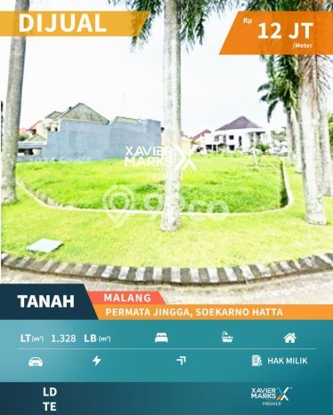 Tanah Dijual Area Strategis di Soekarno Hatta Malang 1328m2 Tanah Dijual Area Strategis di Soekarno Hatta Malang 1328m2