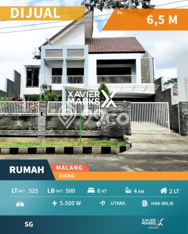Rumah Mewah LB 500m2 Siap Pakai Desain Elegan di Dieng, Malang Rumah Mewah LB 500m2 Siap Pakai Desain Elegan di Dieng, Malang