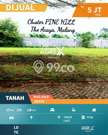 Untuk Dijual Tanah 200m2 di Araya, Malang Untuk Dijual Tanah 200m2 di Araya, Malang