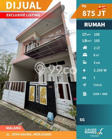 Dijual Rumah Eksklusif 6 KT di Merjosari, Malang Dijual Rumah Eksklusif 6 KT di Merjosari, Malang