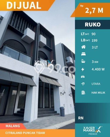 Ruko Dijual di Prime Area Malang Luas 199m2 Ruko Dijual di Prime Area Malang Luas 199m2