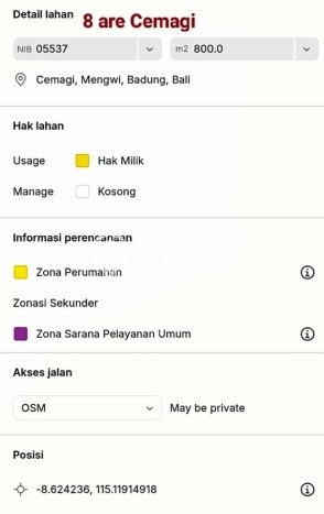 Tanah Dijual di Badung Seluas 800m2 Strategis Tanah Dijual di Badung Seluas 800m2 Strategis