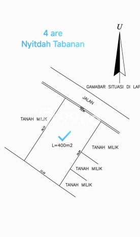 Lahan Dijual Lokasi Strategis di Tabanan dengan Luas 400m2 Lahan Dijual Lokasi Strategis di Tabanan dengan Luas 400m2