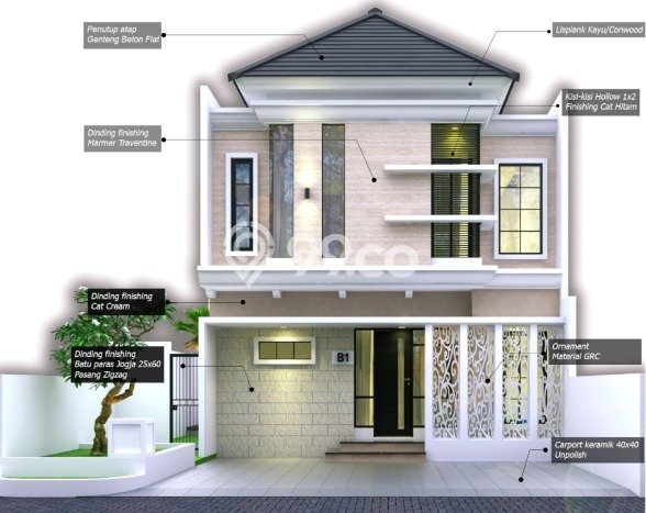 Hunian Cantik Minimalis Lb 132m2 di Kalasan, Sleman Hunian Cantik Minimalis Lb 132m2 di Kalasan, Sleman