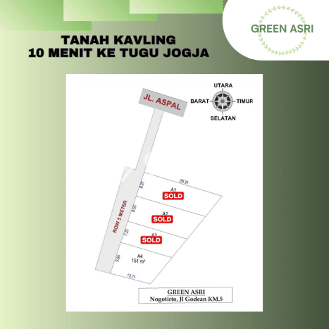 Lahan untuk Dijual Lokasi Godean, Sleman Luas 151m2 SHM Lahan untuk Dijual Lokasi Godean, Sleman Luas 151m2 SHM
