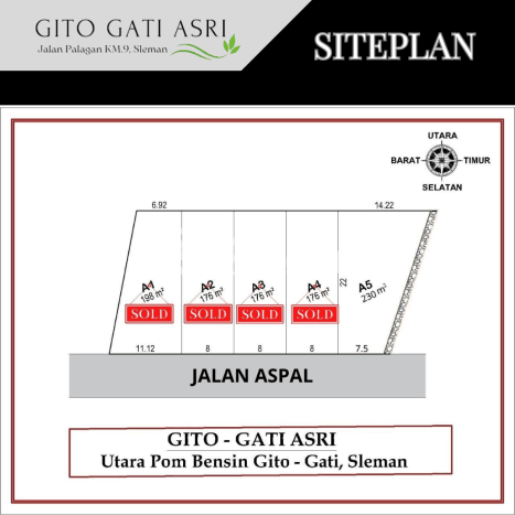 Lahan untuk Dijual Lokasi Ngaglik, Sleman Luas 230m2 SHM Lahan untuk Dijual Lokasi Ngaglik, Sleman Luas 230m2 SHM
