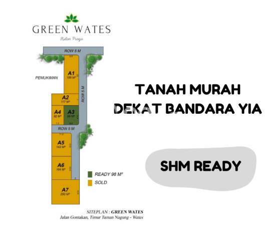 Tanah Komersial Dijual di Panjatan Kulon Progo 98m2 Tanah Komersial Dijual di Panjatan Kulon Progo 98m2