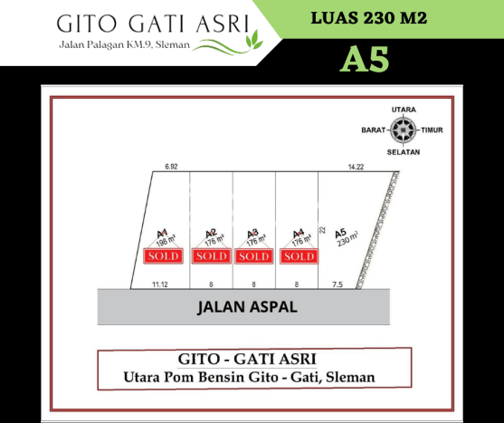 Tanah Kosong Dijual di Sleman dengan Area 230m2 Tanah Kosong Dijual di Sleman dengan Area 230m2