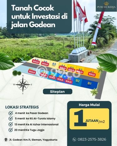 Kavling Tanah di Godean Dijual Luas 125m2 Legalitas SHM Kavling Tanah di Godean Dijual Luas 125m2 Legalitas SHM