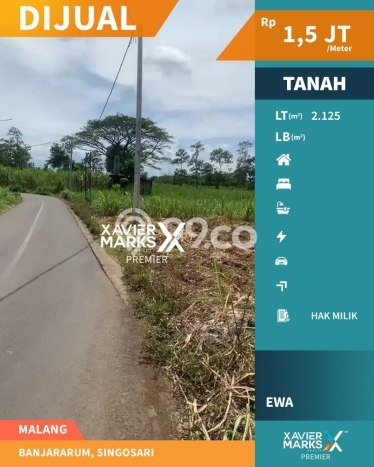 Lahan Kosong Dijual di Blimbing, Malang, Luas 2125m2 Area Strategis Lahan Kosong Dijual di Blimbing, Malang, Luas 2125m2 Area Strategis