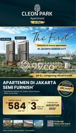 Hunian Apartemen 1 KT 1 KM di Cakung, Jakarta Timur Dijual Cepat Hunian Apartemen 1 KT 1 KM di Cakung, Jakarta Timur Dijual Cepat