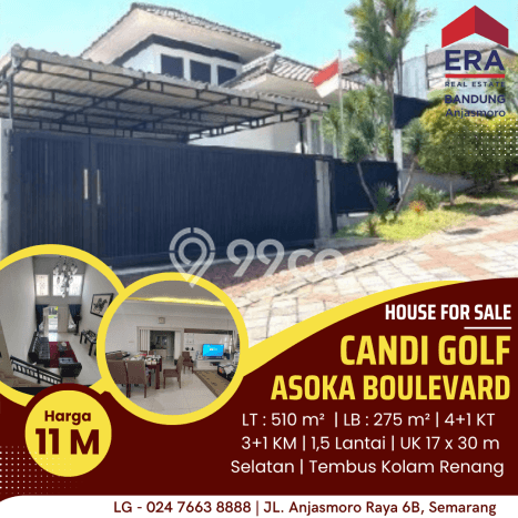Ready to Use! Luxury House LT 510m2 Desain Modern di Candi Golf Ready to Use! Luxury House LT 510m2 Desain Modern di Candi Golf