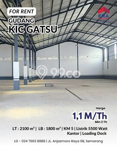 Disewakan Gudang komersial di Ngaliyan luas bangunan 1800m2 Disewakan Gudang komersial di Ngaliyan luas bangunan 1800m2