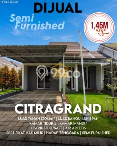 Hunian Nyaman Asri 2 KT Siap Pakai di CitraGrand Semarang Hunian Nyaman Asri 2 KT Siap Pakai di CitraGrand Semarang